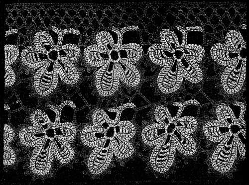 FIG. 463. LACE WITH TWO ROWS OF LEAVES.