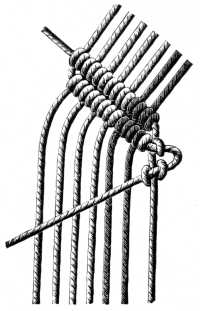 FIG. 555. SLANTING BAR AND THE RETURN OF THE CORD. WORKING DETAIL OF FIG. 553.