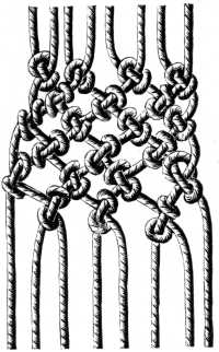 FIG. 571. FORMATION OF THE KNOTS ON THE WRONG SIDE. WORKING DETAIL OF FIG. 569.