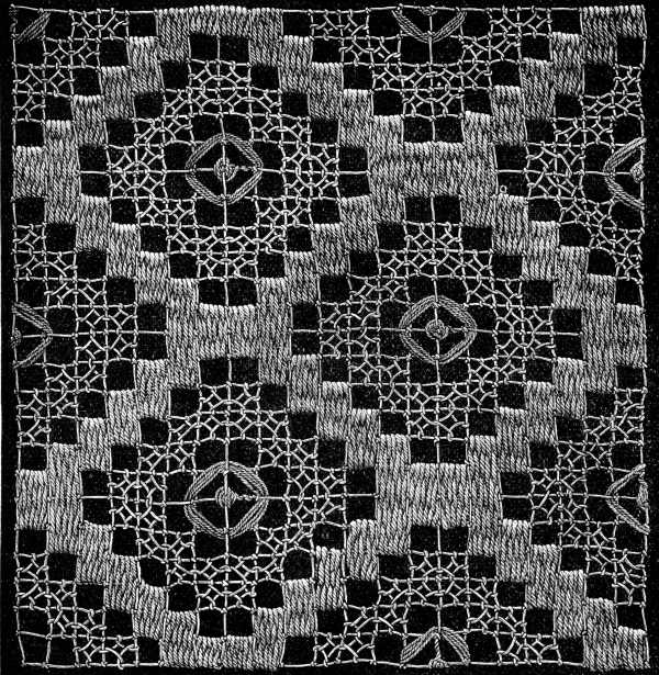 FIG. 683. EMBROIDERED GROUND OF NETTING.