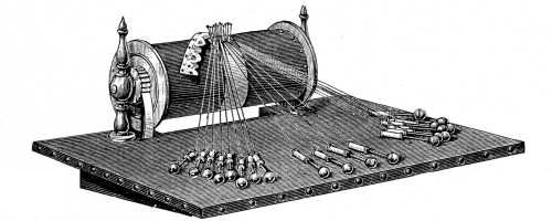 FIG. 776. POSITION OF THE BOBBINS AND THE WORK ON THE CUSHION FIG. 775.