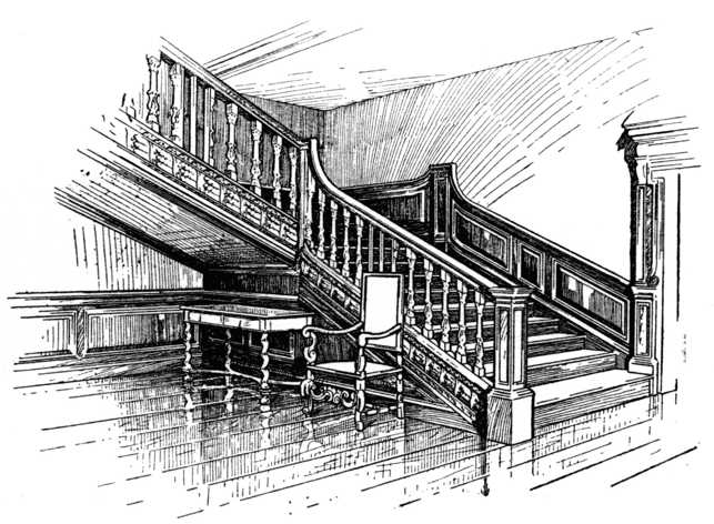 Staircase of the Second Half of Seventeenth Century. (From The Woodworker, September, 1929.)