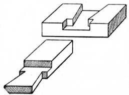 Fig. 44.—Dovetailed Halved     Joint with Shoulders.