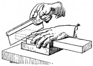 Fig. 67.—How work is held when Sawing Shoulder.