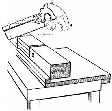 Fig. 89.—Sawing the Shoulders.