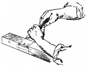 Fig. 90.—Chiselling away Waste.
