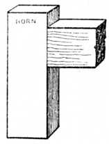 Fig. 137.—Stile     and Cross Rail     with Horn.