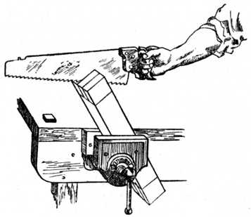 Fig. 179.—How to Saw the Tenons—First Operation.