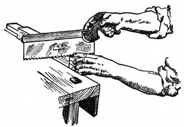 Fig. 182.—Sawing away Waste Material.