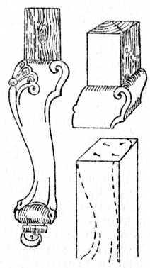 Fig. 210.—Dowelling a Cabriole Leg.