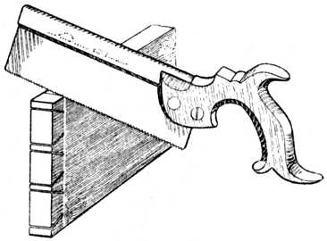 Fig. 275.——Cutting away the Half Dovetails.