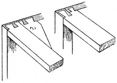 Fig. 293.—Carcase Work, showing Bearer Rails Dovetailed.