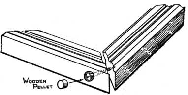 Fig. 357.—Method of Pelleting the Corner of a Mitred Picture Frame.
