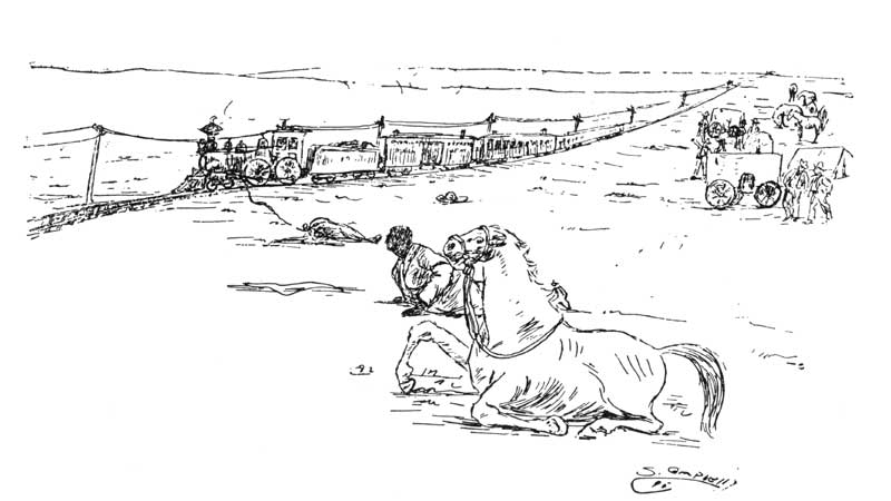 I Rope a Narrow Gauge Engine, my Lariat Settled Gracefully Around the Smokestack and my Trained Horse Set Himself for the Shock, but the Engine Set Both Myself and my Horse in the Ditch