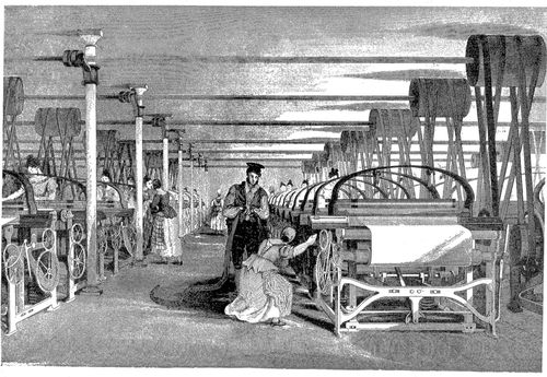 Power-loom Weaving in 1835.
