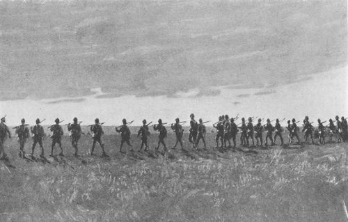 Advance Of The Devons Before The Attack At Elandslaagte.