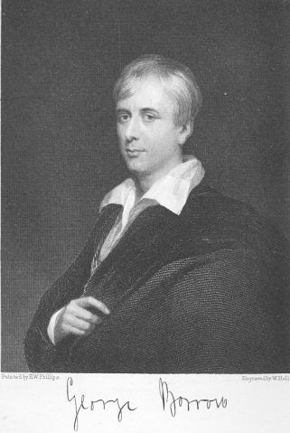 Portrait of George Borrow, painted by H. W. Phillips, engraved by W. Hall