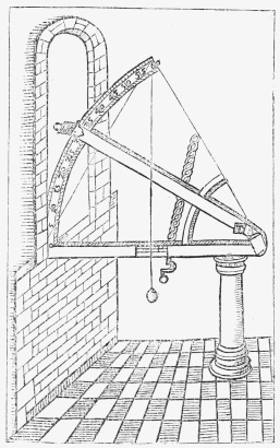 TYCHO'S "NEW STAR" SEXTANT OF 1572. (The arms, of walnut wood, are about 5 1/2 ft. long.)