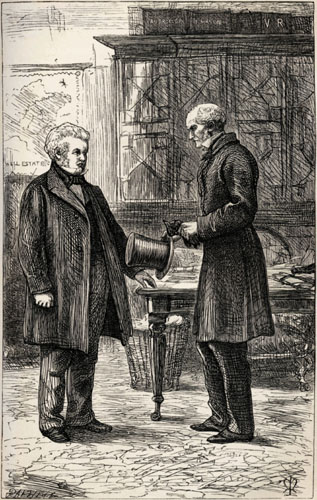 Sir Peregrine at Mr. Round's office.