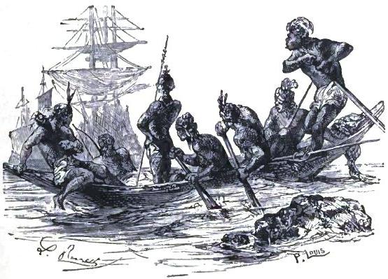 Natives in a boat.