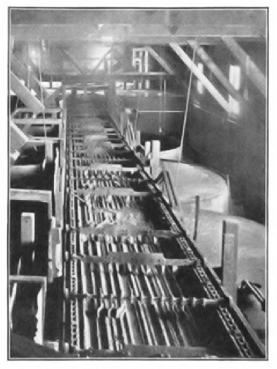 LEACHING (CYANIDE) TANKS DISSOLVING THE GOLD FROM THE ROASTED ORE