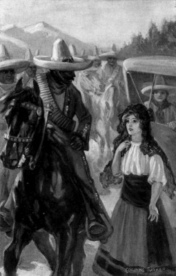 She approached the charger ridden by the bandit chief.