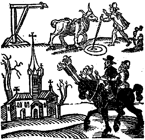 Illustration: Country scene with cattle and church