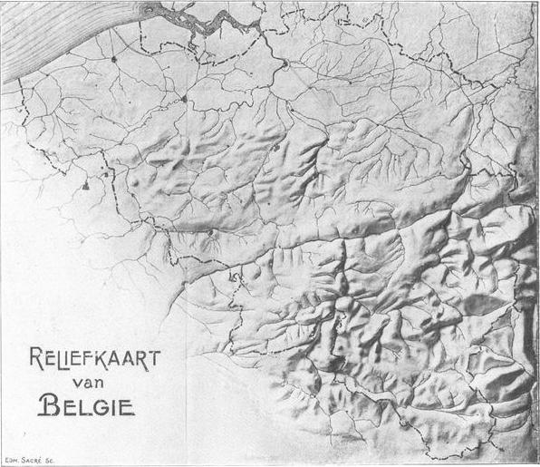 Reliëfkaart van Belgie