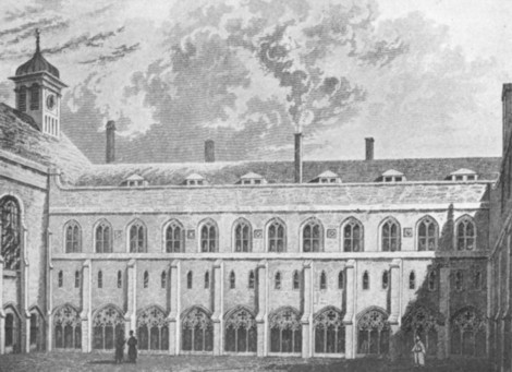 Fig. 32. Library of the Grey Friars House, London, commonly called Christ's Hospital. From Trollope's History.