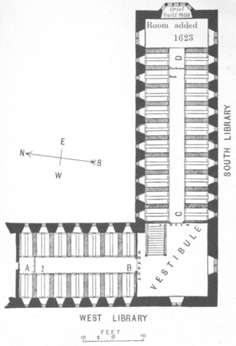 Fig. 81. Ground-plan of the Library at Merton College, Oxford.