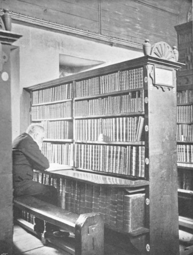Fig. 83. Bookcase in the west Library of Merton College, Oxford. From a photograph by H. W. Taunt, 1899.