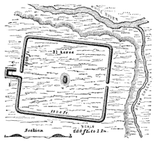 Plan of rectangular earthworks