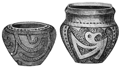 Drawing of two ceramic vessels