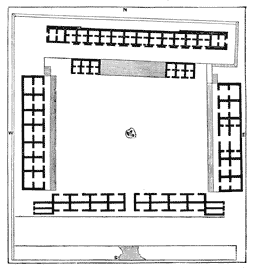 Plan of the Nunnery Group, Uxmal.