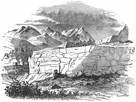 View of masonry wall