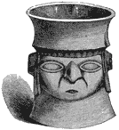 Vessel with a face on the side