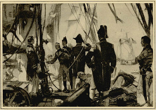 PERRY RECEIVING THE SURRENDER OF THE BRITISH COMMANDERS ABOARD THE "LAWRENCE"