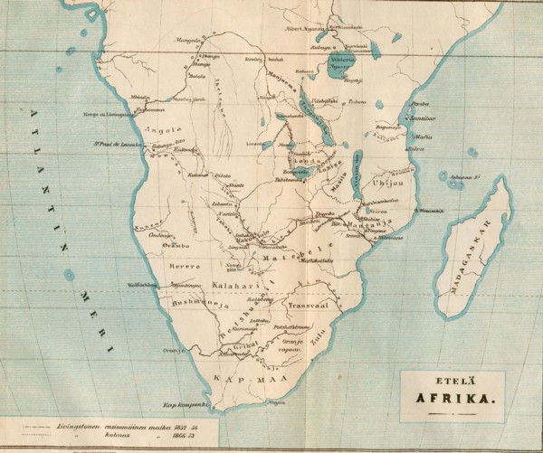 Etelä-Afrikan kartta.