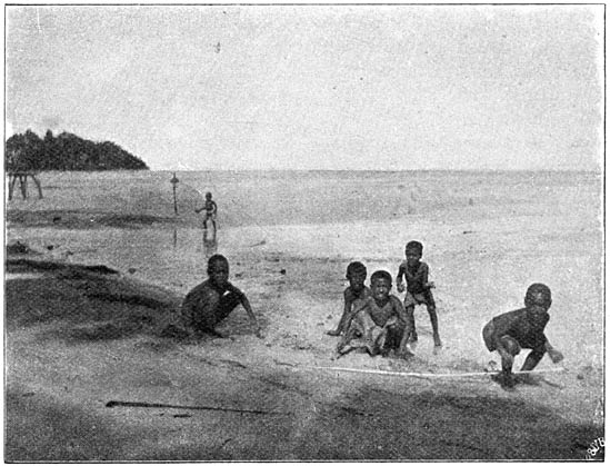 Kinderspel op de Samoa-eilanden.