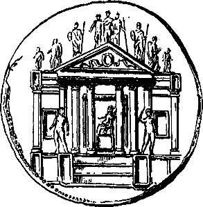 BRASS OF TIBERIUS, SHOWING THE TEMPLE OF CONCORD
