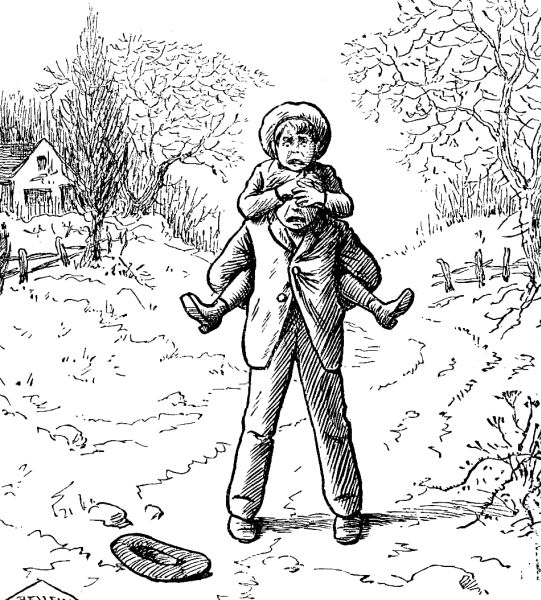 PLEASANT FOR JIM. Small Boy. "Oh-ow-ow! Look out, Jim—here is a great b-b-b-big Bull-dog coming at us!"