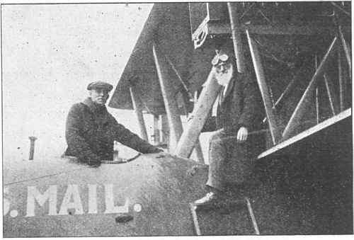 The ox-team pioneer of 1852 tries the airplane trail in 1921.