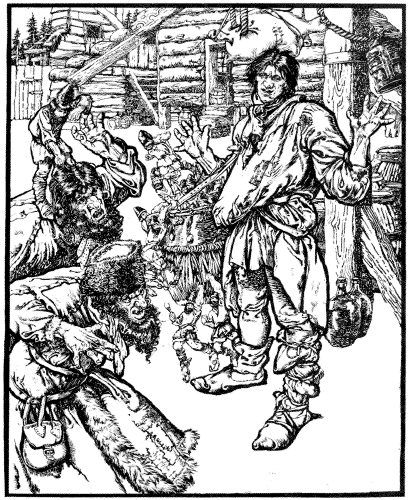Cossack fairy tales and folk-tales . ith his huge broadsword, a full fathom long,which the Lord had given him, and chopped off allthe Dragons six heads, and the rock fell upon theDragons