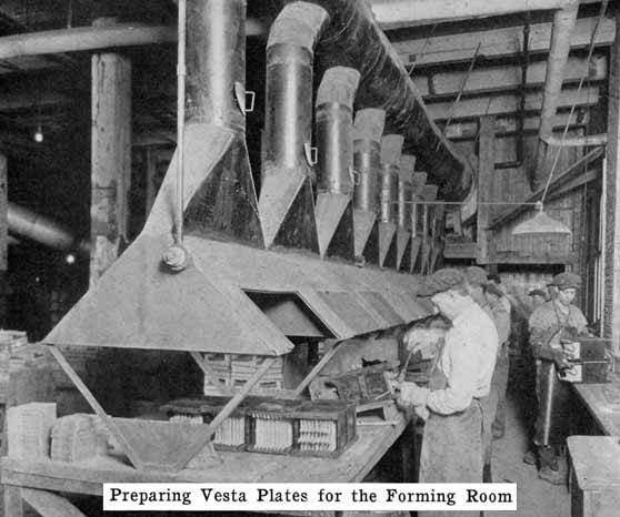 Photo: Preparing Vesta plates for the forming room