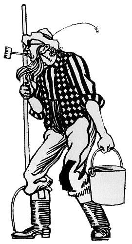 HE WORE A SET OF RED UNDER-CHIN WHISKERS