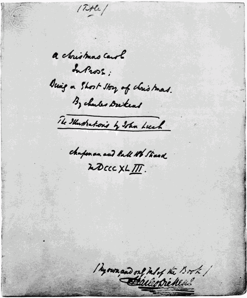 Original manuscript of the Title Page.