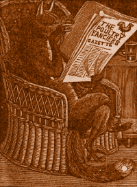 Fox Reading 'The Poultry Fancier's Gazette'.