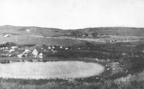 This little pond is a basin hollowed by the same glacier that scattered the stones and rounded the hills