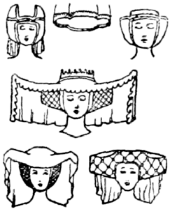 Six types of head-dress for women