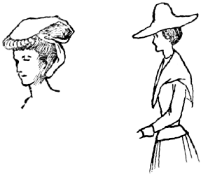 Comparison of head-dress between a lady and a maid